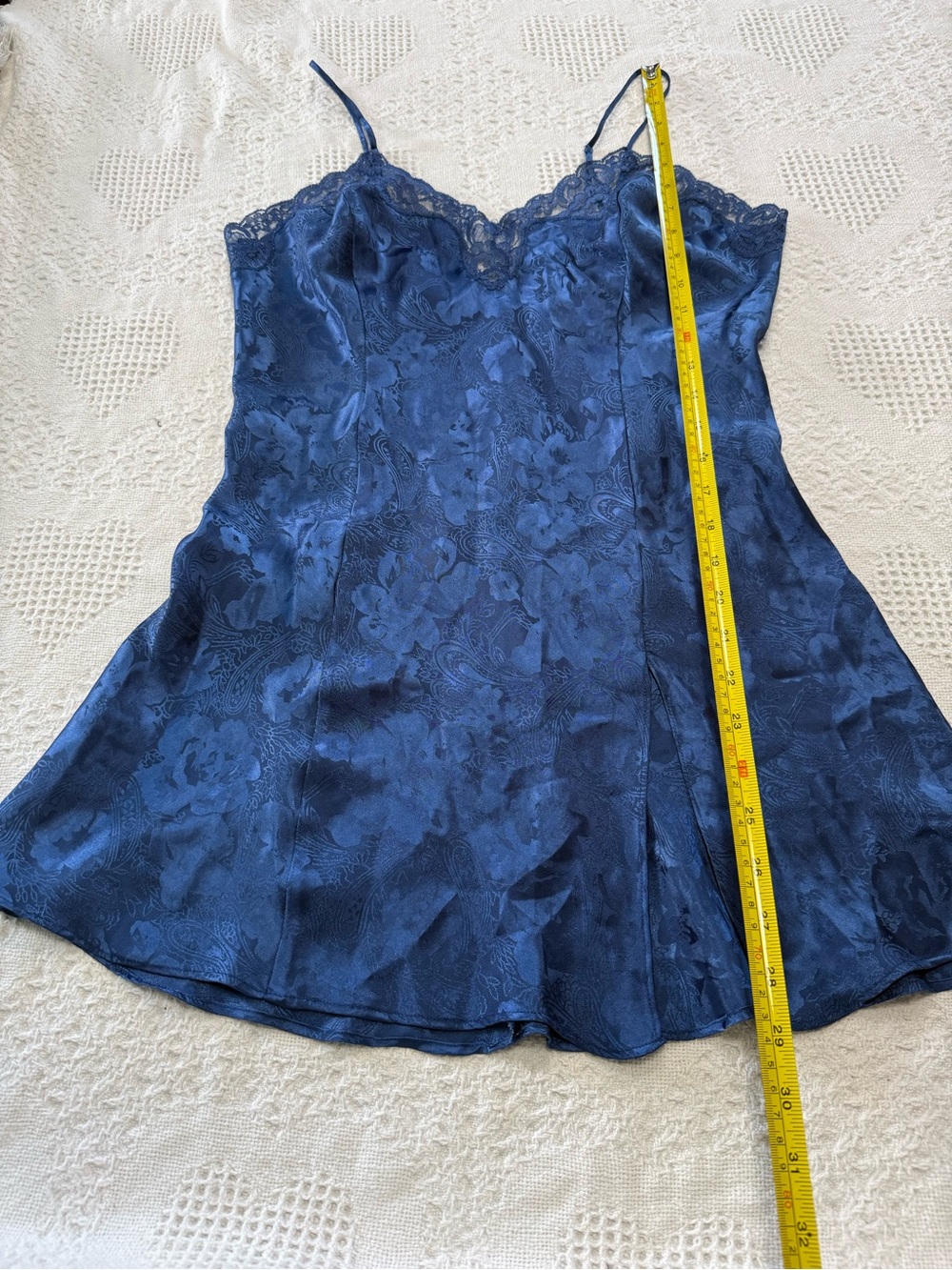 Lingerie Cacique Blue Lacey Nightie Slip Dress (8) - Picture 7 of 8